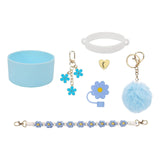 Cup Accessory Set Cute Keychain Charms for Outdoor Activities Travel Handbag Blue