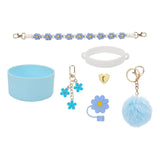 Cup Accessory Set Cute Keychain Charms for Outdoor Activities Travel Handbag Blue