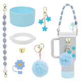 Cup Accessory Set Cute Keychain Charms for Outdoor Activities Travel Handbag Blue