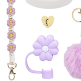 Cup Accessory Set Cute Keychain Charms for Outdoor Activities Travel Handbag Purple