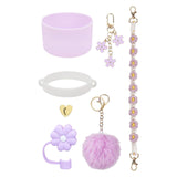 Cup Accessory Set Cute Keychain Charms for Outdoor Activities Travel Handbag Purple