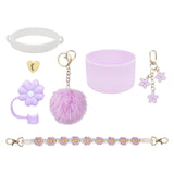 Cup Accessory Set Cute Keychain Charms for Outdoor Activities Travel Handbag Purple