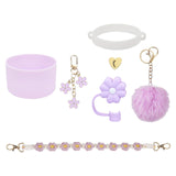 Cup Accessory Set Cute Keychain Charms for Outdoor Activities Travel Handbag Purple