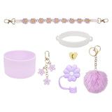 Cup Accessory Set Cute Keychain Charms for Outdoor Activities Travel Handbag Purple