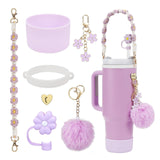 Cup Accessory Set Cute Keychain Charms for Outdoor Activities Travel Handbag Purple