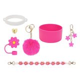 Cup Accessory Set Cute Keychain Charms for Outdoor Activities Travel Handbag Rose Red