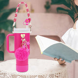 Cup Accessory Set Cute Keychain Charms for Outdoor Activities Travel Handbag Rose Red