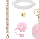 Cup Accessory Set Cute Keychain Charms for Outdoor Activities Travel Handbag Light Pink