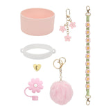 Cup Accessory Set Cute Keychain Charms for Outdoor Activities Travel Handbag Light Pink