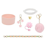 Cup Accessory Set Cute Keychain Charms for Outdoor Activities Travel Handbag Light Pink