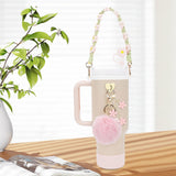 Cup Accessory Set Cute Keychain Charms for Outdoor Activities Travel Handbag Light Pink