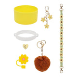 Cup Accessory Set Cute Keychain Charms for Outdoor Activities Travel Handbag Yellow