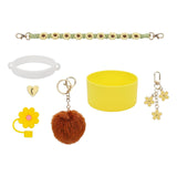 Cup Accessory Set Cute Keychain Charms for Outdoor Activities Travel Handbag Yellow