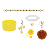 Cup Accessory Set Cute Keychain Charms for Outdoor Activities Travel Handbag Yellow