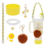 Cup Accessory Set Cute Keychain Charms for Outdoor Activities Travel Handbag Yellow