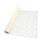 Maxbell Jacquard Net Mesh Flower Wrapping Paper for Valentine's Day Wedding Birthday Milky White