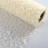 Maxbell Jacquard Net Mesh Flower Wrapping Paper for Valentine's Day Wedding Birthday Milky White