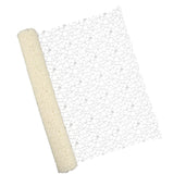 Maxbell Jacquard Net Mesh Flower Wrapping Paper for Valentine's Day Wedding Birthday Milky White