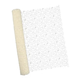 Maxbell Jacquard Net Mesh Flower Wrapping Paper for Valentine's Day Wedding Birthday Milky White