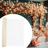 Maxbell Jacquard Net Mesh Flower Wrapping Paper for Valentine's Day Wedding Birthday Milky White