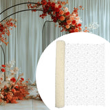 Maxbell Jacquard Net Mesh Flower Wrapping Paper for Valentine's Day Wedding Birthday Milky White