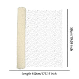 Maxbell Jacquard Net Mesh Flower Wrapping Paper for Valentine's Day Wedding Birthday Milky White