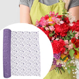 Maxbell Jacquard Net Mesh Flower Wrapping Paper for Valentine's Day Wedding Birthday Light Purple
