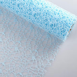 Maxbell Jacquard Net Mesh Flower Wrapping Paper for Valentine's Day Wedding Birthday Light Blue