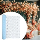Maxbell Jacquard Net Mesh Flower Wrapping Paper for Valentine's Day Wedding Birthday Light Blue