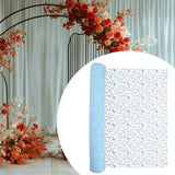 Maxbell Jacquard Net Mesh Flower Wrapping Paper for Valentine's Day Wedding Birthday Light Blue