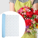 Maxbell Jacquard Net Mesh Flower Wrapping Paper for Valentine's Day Wedding Birthday Light Blue