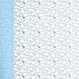 Maxbell Jacquard Net Mesh Flower Wrapping Paper for Valentine's Day Wedding Birthday Light Blue