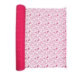 Maxbell Jacquard Net Mesh Flower Wrapping Paper for Valentine's Day Wedding Birthday Rose Red