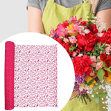 Maxbell Jacquard Net Mesh Flower Wrapping Paper for Valentine's Day Wedding Birthday Rose Red