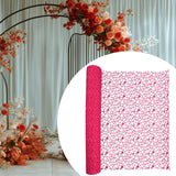 Maxbell Jacquard Net Mesh Flower Wrapping Paper for Valentine's Day Wedding Birthday Rose Red