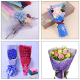 Maxbell Jacquard Net Mesh Flower Wrapping Paper for Valentine's Day Wedding Birthday Black