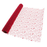 Maxbell Jacquard Net Mesh Ornament Floral Wrapper for Valentine's Day Gifts Birthday Red