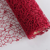 Maxbell Jacquard Net Mesh Ornament Floral Wrapper for Valentine's Day Gifts Birthday Red