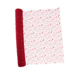Maxbell Jacquard Net Mesh Ornament Floral Wrapper for Valentine's Day Gifts Birthday Red