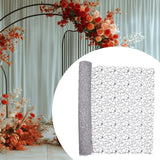 Maxbell Jacquard Net Mesh Ornament Floral Wrapper for Valentine's Day Gifts Birthday Gray