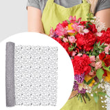 Maxbell Jacquard Net Mesh Ornament Floral Wrapper for Valentine's Day Gifts Birthday Gray