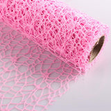 Maxbell Jacquard Net Mesh Ornament Floral Wrapper for Valentine's Day Gifts Birthday Pink