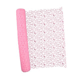 Maxbell Jacquard Net Mesh Ornament Floral Wrapper for Valentine's Day Gifts Birthday Pink