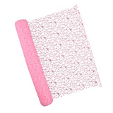 Maxbell Jacquard Net Mesh Ornament Floral Wrapper for Valentine's Day Gifts Birthday Pink