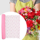 Maxbell Jacquard Net Mesh Ornament Floral Wrapper for Valentine's Day Gifts Birthday Pink