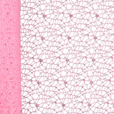 Maxbell Jacquard Net Mesh Ornament Floral Wrapper for Valentine's Day Gifts Birthday Pink