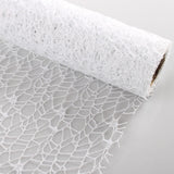 Maxbell Jacquard Net Mesh Ornament Floral Wrapper for Valentine's Day Gifts Birthday White