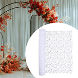 Maxbell Jacquard Net Mesh Ornament Floral Wrapper for Valentine's Day Gifts Birthday White