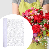 Maxbell Jacquard Net Mesh Ornament Floral Wrapper for Valentine's Day Gifts Birthday White