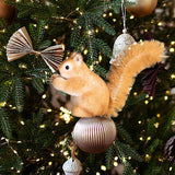 Christmas Squirrel Decor Lightweight Adorable Collection Tabletop Decoration 5cmx10cm